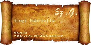 Szegi Gabriella névjegykártya